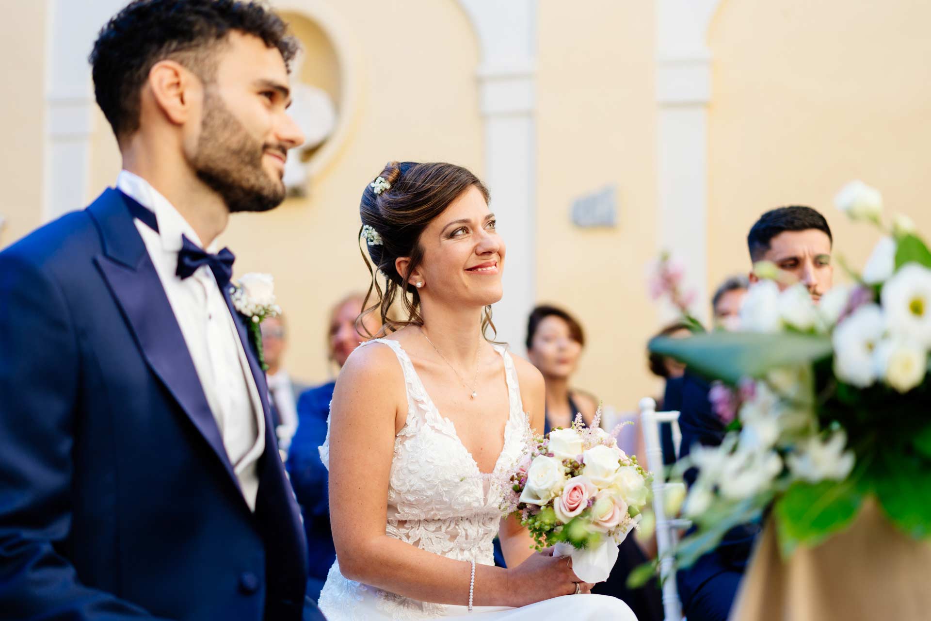 Sposi durante il rito civile di Matrimonio nel Castello di Decima